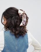 Asos Design Hair Clip With Vintage Scarf Style Bow - Multi