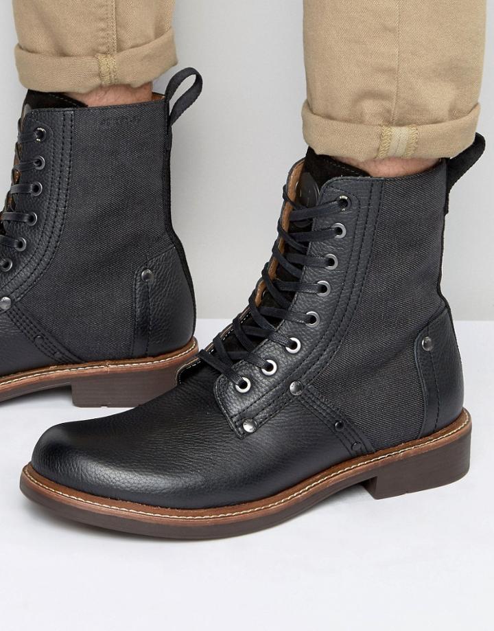 G-star Labour Lace Up Leather Boots - Black