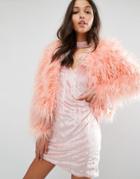 Missguided Faux Fur Jacket - Pink