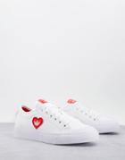 Adidas Originals Nizza Sneakers In White With Heart Print