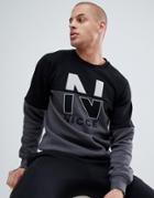 Nicce Sweatshirt In Black With Chest Logo - Black