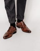 Frank Wright Leather Wing Tip Shoes - Brown
