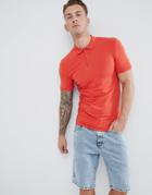 Asos Design Muscle Fit Polo In Jersey - Red
