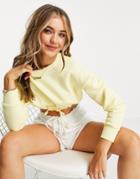 Chelsea Peers Lounge Sweatshirt With Drawstring Tie In Pastel Yellow