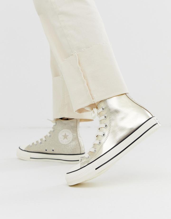 Converse Chuck Taylor All Star Hi Gold Glitter Sneakers