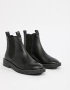 Asos Design Ariel Leather Chelsea Boots - Black