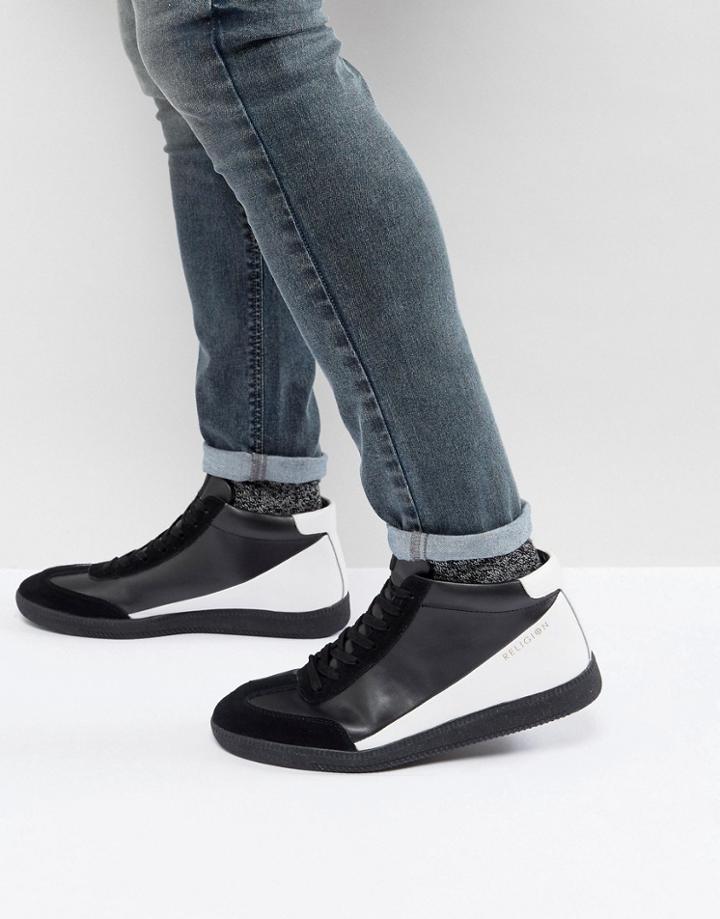 Religion Blind High Top Sneakers In Black - Black