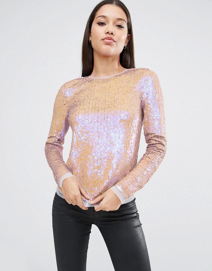 Asos Clean Sequin Sweat - Multi
