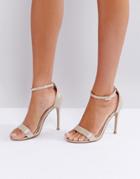 Lipsy Barely There Heels In Gold Snake Print - Gold