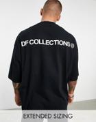 Asos Dark Future Oversized T-shirt With Logo Prints In Black