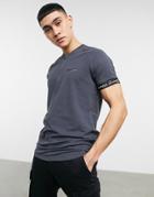 Bershka Muscle Fit Polo T-shirt In Gray-grey