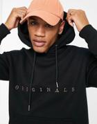Jack & Jones Originals Relaxed Fit Hoody With Chest Logo In Black