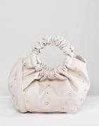 Oh My Gosh Accessories Ruched Pearl Detail Tote Bsg - Pink