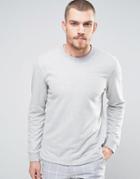 Selected Homme Sweatshirt With Curved Hem - Gray