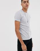 Allsaints Ramskull Logo Crew Neck T-shirt In Light Blue