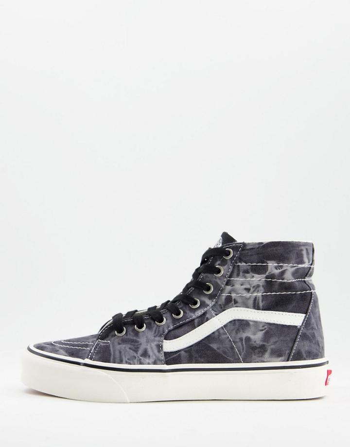 Vans Sk8-hi Tapered Denim Destroy Sneakers In Black