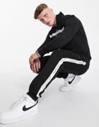 Jack & Jones Half Zip Side Stripe Tracksuit In Black-gray