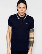 D-struct Planet Logo Tipped Polo Shirt - Navy