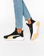 Puma Fierce Mid Sneakers In Black And Gold - Black