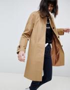 Asos Design Classic Boyfriend Trench - Stone
