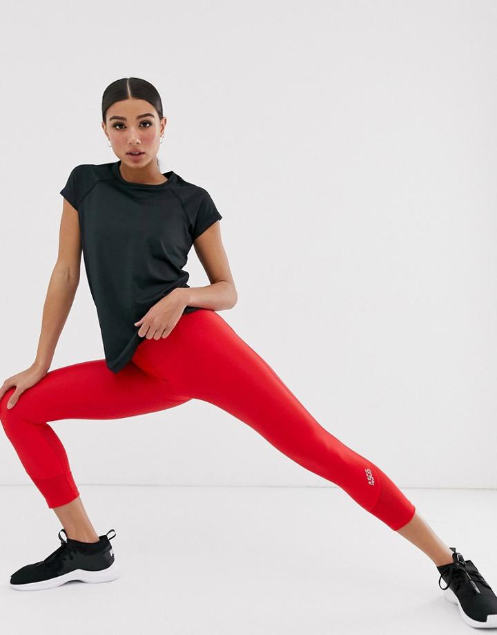 Asos 4505 Crop Run Legging - Red