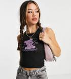 Reclaimed Vintage Inspired Rib Tank Top With Teddy Bear Print In Black
