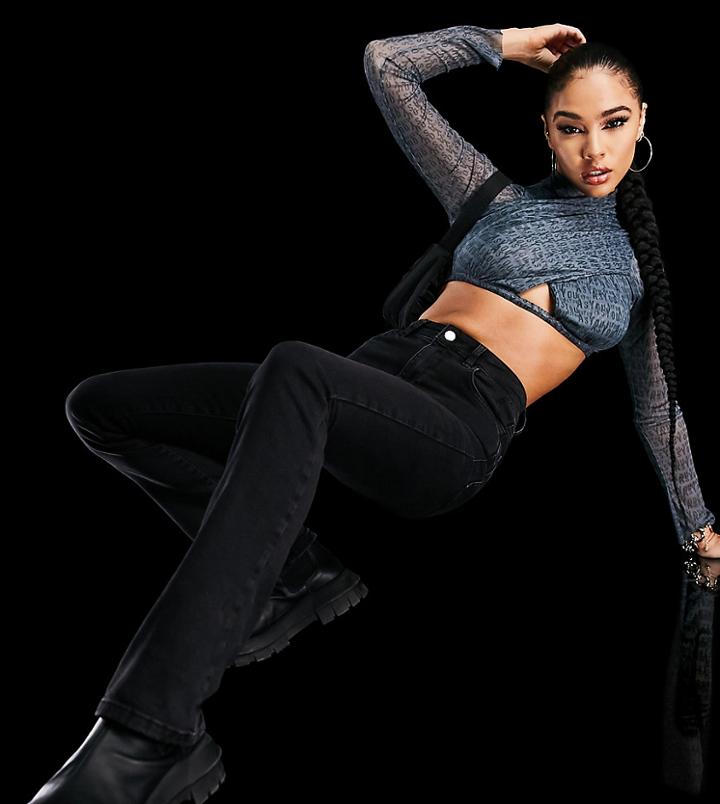 Asyou Bootleg Jeans In Black