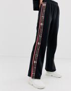 Juicy Couture Choose Juicy Slogan Taped Wide Leg Trackpants