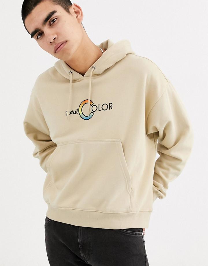 Weekday Total Color Hoodie In Beige