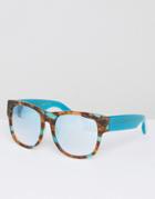 Matthew Williamson Jade Tortoiseshell Sunglasses With Tinted Lense - Blue