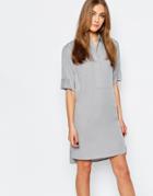 Warehouse Casual Shirt Dress - Gray