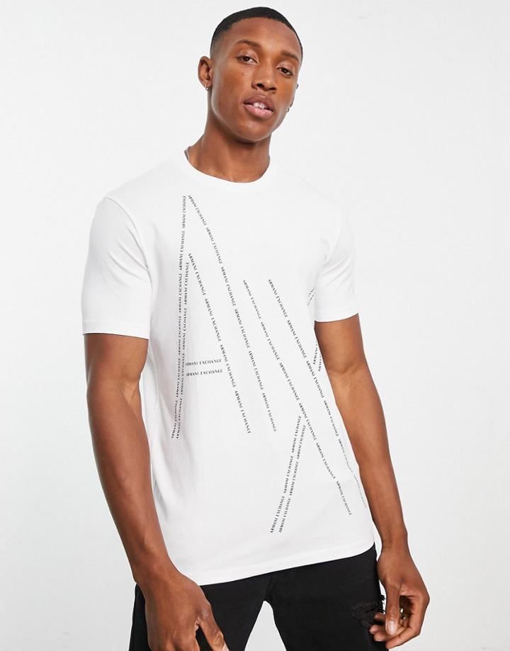 Armani Exchange Ax Text Logo Print T-shirt In White