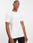 Armani Exchange Ax Text Logo Print T-shirt In White