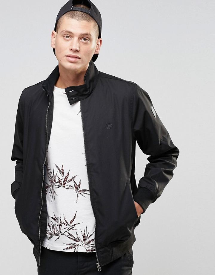 Element Wills Jacket In Black With Striped Lining - Flint Black
