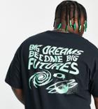 Hnr Ldn Plus Big Futures Back Printed Oversized T-shirt In Black