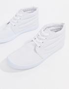 Asos Design Chukka Boots In White Canvas - White