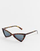 Pieces Katey Tortoiseshell Cat Eye Sunglasses - Brown