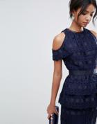 Ted Baker Fralane Lace Grosgrain Top - Navy