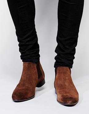 Asos Chelsea Boots In Suede - Brown Suede