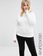 Asos Curve Sweater With Turtleneck - White