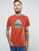 Timberland Slub Heritage T-shirt Logo Print In Orange - Orange