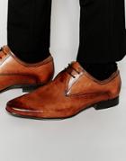 Frank Wright Smart Derby Shoes In Tan Leather - Tan