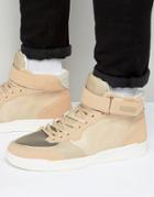Criminal Damage Courtside Mid Top Sneaker - Beige