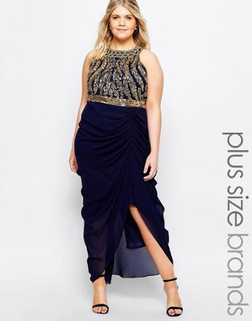 Virgos Lounge Plus Genevieve Maxi Dress - Navy