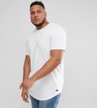 Only & Sons Plus Super Longline T-shirt - White