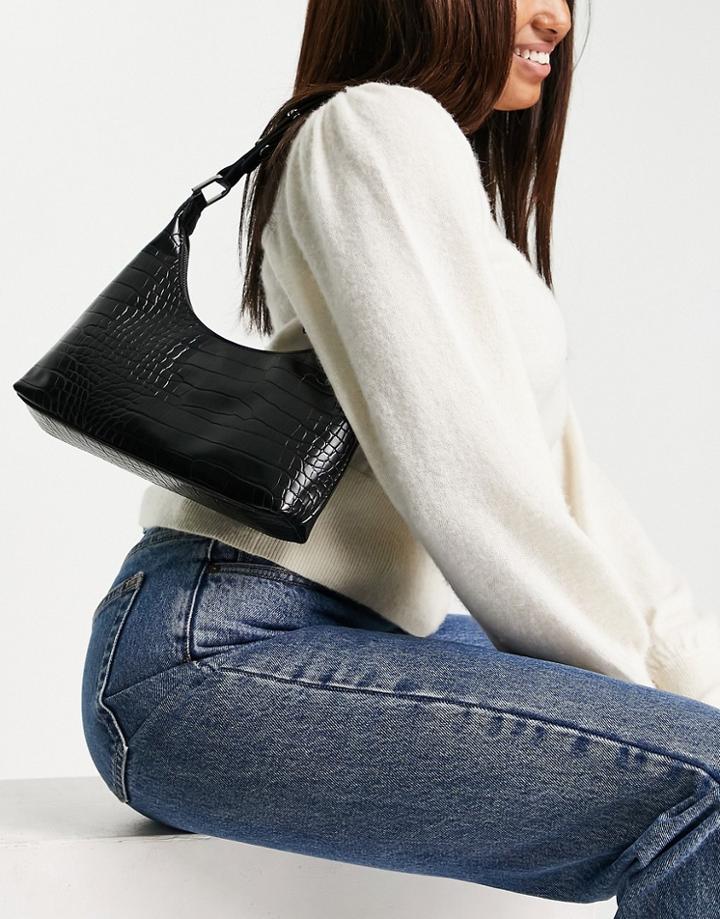 Mango Shoulder Bag In Black