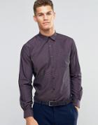 Sliver Eight Burgundy Dobby Slim Fit Shirt - Red