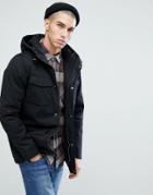 Brave Soul 4 Pocket Hooded Jacket - Black