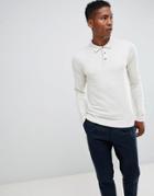 Jack & Jones Premium Knitted Long Sleeved Polo Shirt - Gray