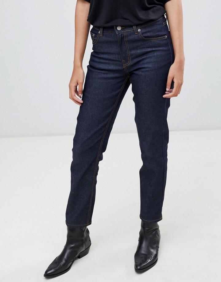Dr Denim Edie High Waisted Slim Mom Jean In Rinse - Blue